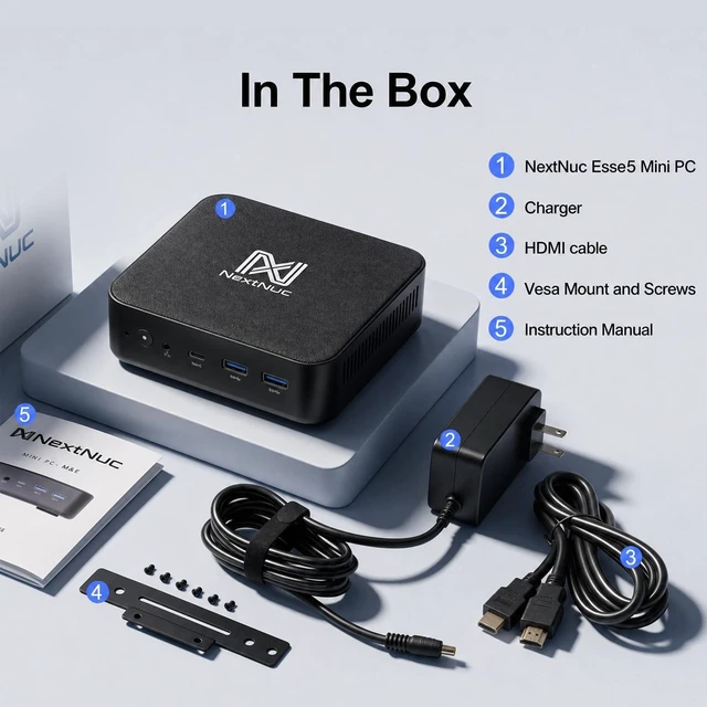 Alt view image 6 of 7 - Velztorm NextNuc AMD RYZEN3501U Business Mini Desktop 8GB/256GBSSD/W11H