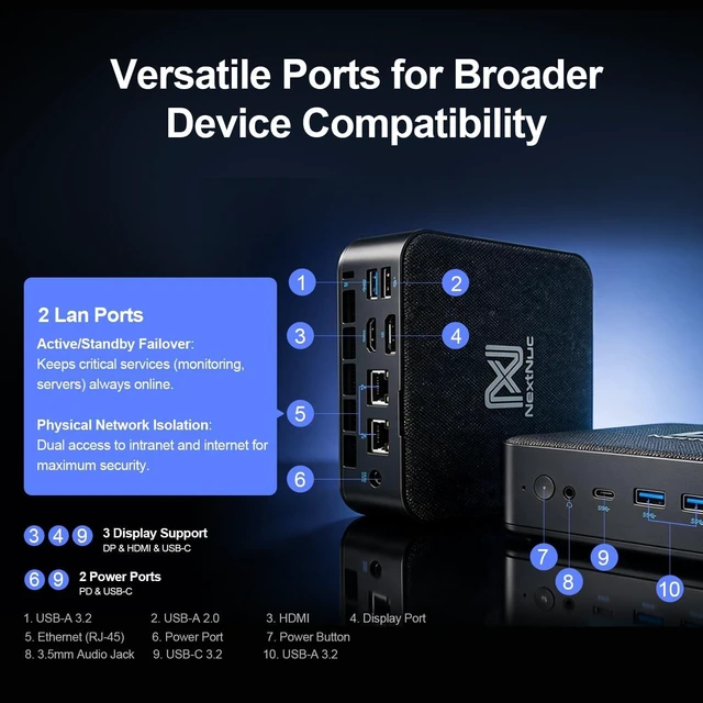 Alt view image 4 of 7 - Velztorm NextNuc AMD RYZEN3501U Business Mini Desktop 8GB/256GBSSD/W11H