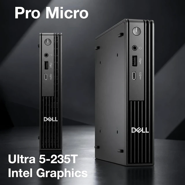Alt view image 3 of 7 - Dell Pro Micro QCM1250 AI Business Mini Desktop (8GB DDR5, 512GB SSD)