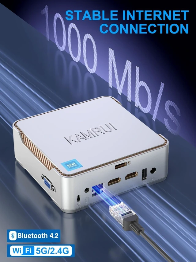 Alt view image 6 of 7 - KAMRUI GK3 Pro Mini PC 16GB RAM 512GB M.2 SSD, 11th Gen N5105 (up to 2.9GHz) Mini PC, OS, 2.5-inch SSD, Gigabit Ethernet, 4K UHD, WiFi, BT, VESA/Home/Business Mini Desktop Computer