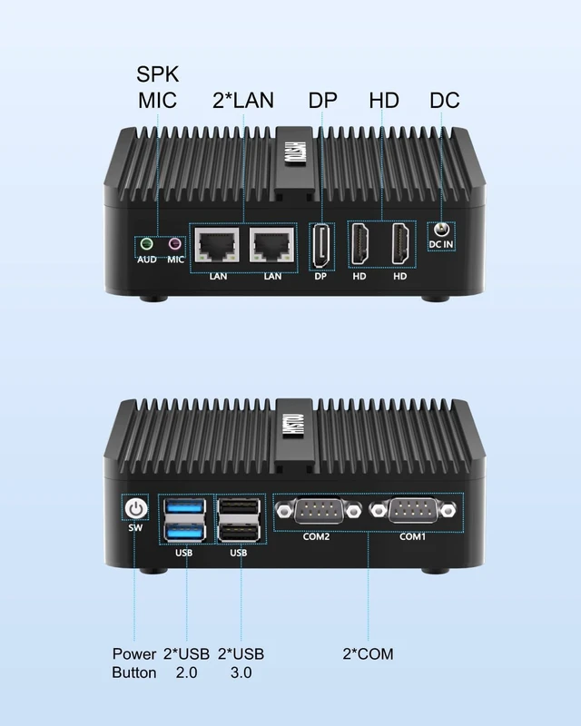 Alt view image 6 of 7 - HYSTOU Industrial PC N100(up to 3.4GHZ) Dual Nic Mini PC 8GB DDR4 256GB SSD