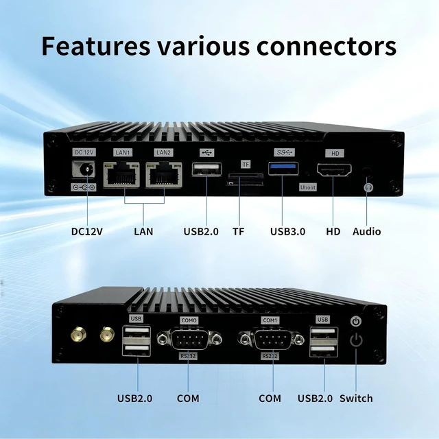 Alt view image 2 of 7 - Fanless Mini PC RK3568 Android 13, Dual LAN, Dual COM, 2GB+32GB