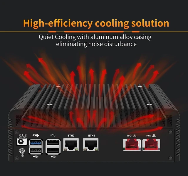 Alt view image 5 of 7 - Dual 10GbE RJ45 Ports Mini PC,Alder Lake N100,2X i226-V 2.5G Ports, SO-DIMM DDR5 4800MHz,16G RAM+512G SSD/2x SATA3.0,2X HDMI2.0 (N100(2x10G Intel X550-T2), NO RAM/NO SSD)
