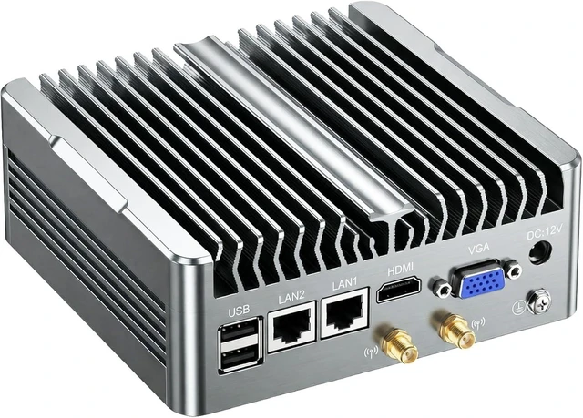 Main image of Industrial Fanless Mini PC, Core i5-8250U, 16GB RAM 256GB SSD