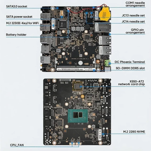 Alt view image 5 of 7 - FakestarPC Dual 10GbE 2x2.5G RJ45 Firewall Mini PC Alder Lake N150 2xNVMe 2.5''SATA DDR5 NAS Computer pf-Sense No Ram No Storage