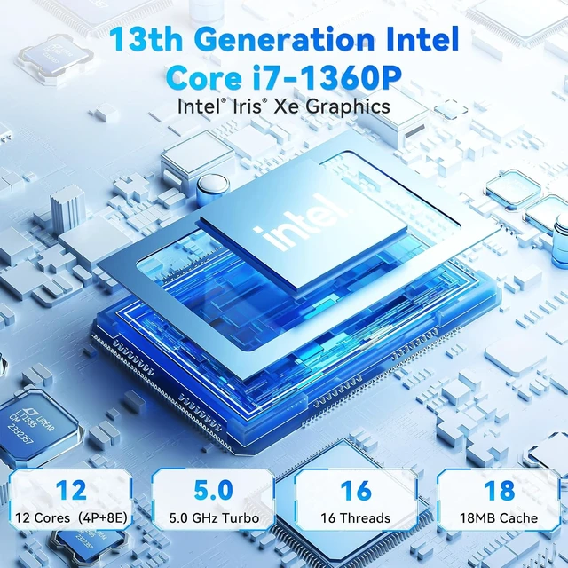 Alt view image 2 of 7 - Intel NUC 13 PRO NUC13ANHi7 Arena Canyon, 13TH Gen CPU, 0GB RAM 0GB SSD NO OS, Intel Core i7-1360P Mini Desktop Computer, 8K/4K UHD, Gigabit Ethernet/WiFi-6/VESA for Business/Office/Home Barebones