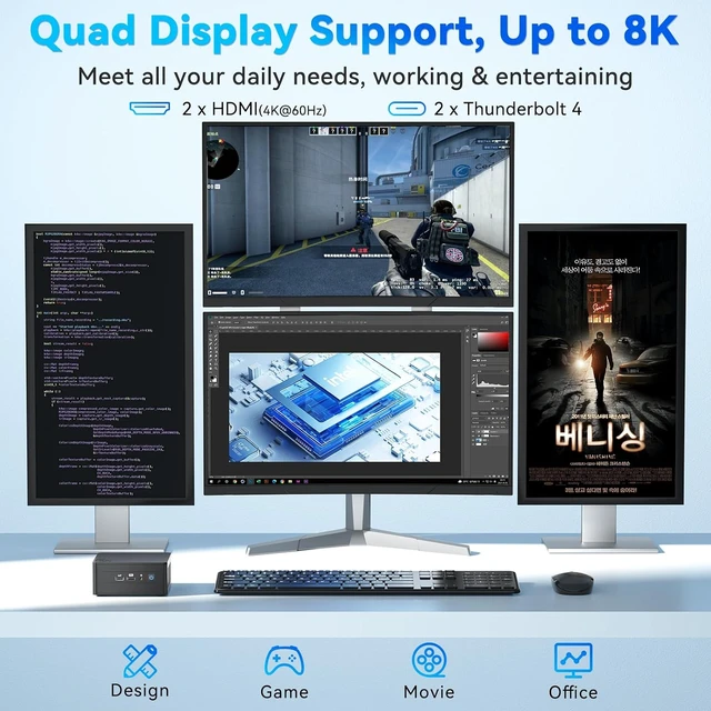 Alt view image 6 of 7 - Intel NUC 13 PRO NUC13ANHi7 Arena Canyon, 13TH Gen CPU, 0GB RAM 0GB SSD NO OS, Intel Core i7-1360P Mini Desktop Computer, 8K/4K UHD, Gigabit Ethernet/WiFi-6/VESA for Business/Office/Home Barebones