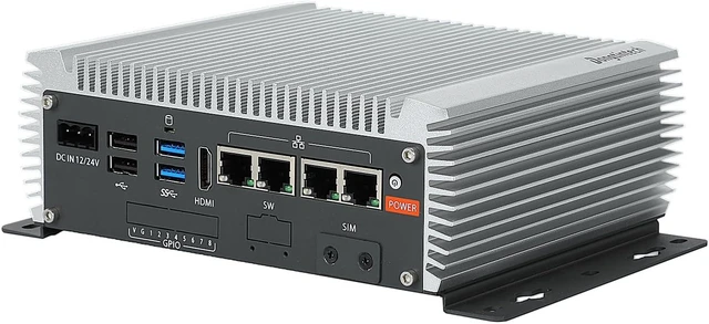 Main image of 4*RJ45 Network Ports Industrial mini PC,Fanless mini pc Alder Lake-N97 Quad-core 8GB+128GB, 1*HDMI, 2*USB3.2, 2*USB2.0, 2*COM RS232/RS485,Windows 11 Pro Linux Samll Desktop Computer