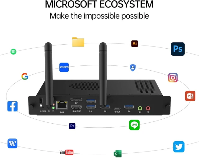 Alt view image 2 of 7 - Small PC,Mini PC Windows 11 Pro, Intel I5 OPS 2.4G+5G WiFi BT 4.2 for Office, Education, Industrial Built in Industrial Control Small Desktop Computer
