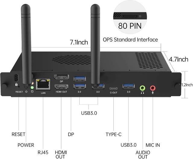 Alt view image 3 of 7 - Small PC,Mini PC Windows 11 Pro, Intel I5 OPS 2.4G+5G WiFi BT 4.2 for Office, Education, Industrial Built in Industrial Control Small Desktop Computer