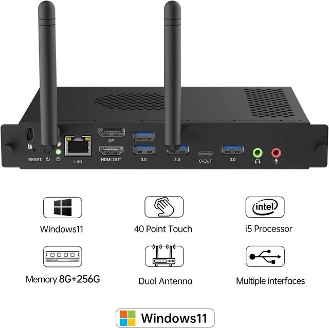 Alt view image 5 of 7 - Small PC,Mini PC Windows 11 Pro, Intel I5 OPS 2.4G+5G WiFi BT 4.2 for Office, Education, Industrial Built in Industrial Control Small Desktop Computer