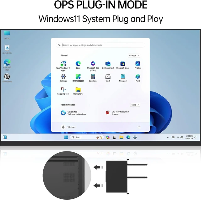 Alt view image 7 of 7 - Small PC,Mini PC Windows 11 Pro, Intel I5 OPS 2.4G+5G WiFi BT 4.2 for Office, Education, Industrial Built in Industrial Control Small Desktop Computer