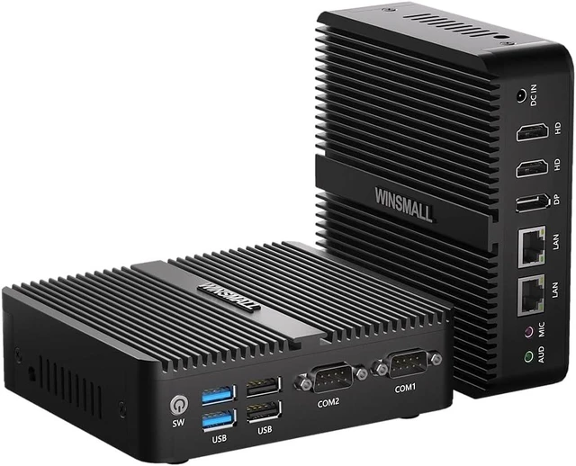 Main image of Fanless N95 Mini PC 12V Industrial pc 4K Triple Display, 2x RS232 COM
