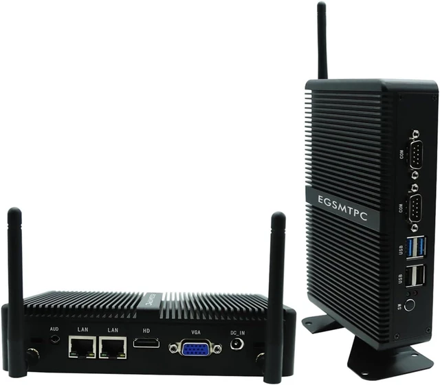 Main image of Fanless Mini PC, Industrial PC Pentium Silver 4200UC, 8GB RAM, 512GB SSD, Windows 11 Pro, HD VGA Dual Display, 2 RS232 COM, Dual Gigabit Ethernet, WiFi 5, BT