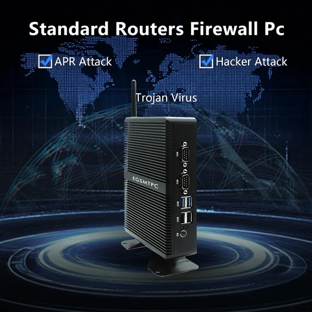 Alt view image 7 of 7 - Fanless Mini PC, Industrial PC Pentium Silver 4200UC, 8GB RAM, 512GB SSD, Windows 11 Pro, HD VGA Dual Display, 2 RS232 COM, Dual Gigabit Ethernet, WiFi 5, BT