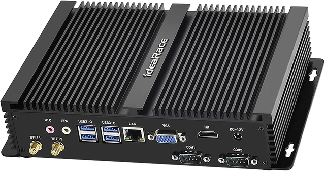 Alt view image 3 of 4 - Fanless Mini Desktop PC, i5 8th Gen. 4 Cores CPU, 16GB DDR4 RAM+256GB NVMe SSD, 4K: 4096x2304, 2xCOM RS232, 4K: 4096x2304, HD, VGA, WF+BT, Full Metal case
