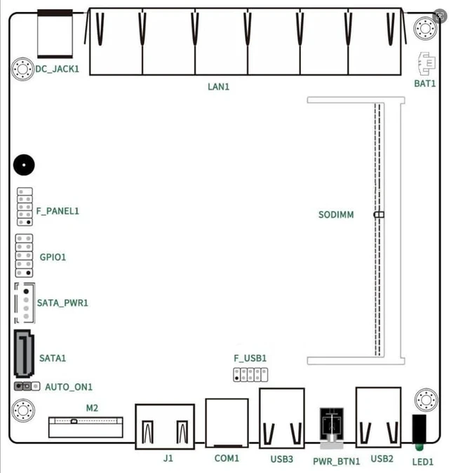 Alt view image 3 of 6 - Fanless Mini PC Core i3 N300 8C/8T with 6 * 2.5G LANs,DDR5,4*USB2.0