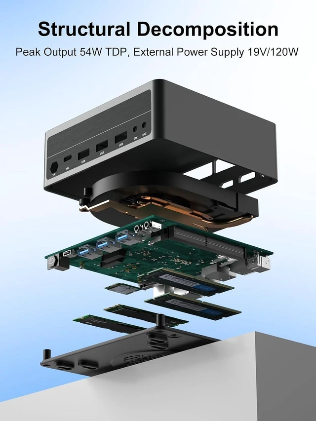 Alt view image 5 of 7 - HYSTOU M6 Desktop Mini Computer R7 7840H Up to 5.1GHZ 16GB DDR5 1TB M.2 SSD