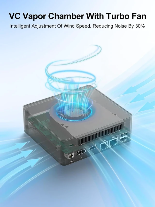 Alt view image 6 of 7 - HYSTOU M6 Desktop Mini Computer R7 7840H Up to 5.1GHZ 16GB DDR5 1TB M.2 SSD