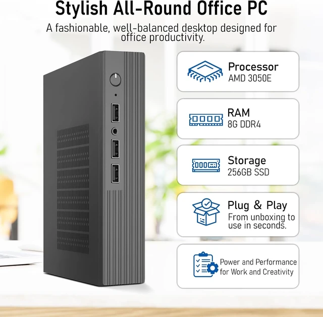 Alt view image 3 of 3 - Suevery Desktop Mini Business PC Office Computer