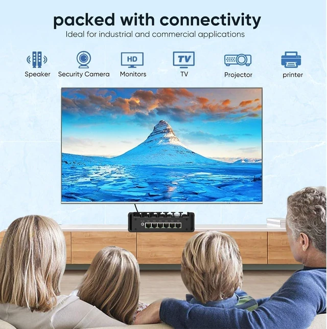 Alt view image 4 of 7 - FakestarPC Firewall Micro Appliance Core 3 100U,6X i226-V 2.5G Fanless Mini PC,4*USB,HDMI,DP,1*RJ45 COM, Industrial PC,No RAM No SSD