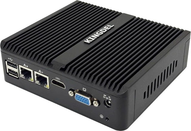 Alt view image 4 of 6 - Fanless Industrial Computer, Mini PC N100/N150 up to 3.60GHz, 16GB DDR4 RAM 1TB NVMe SSD, 2xLAN, 2xCOM RS232, HD+VGA Dual Display 4K: 4096x2160, 4xUSB3.0, Full Metal Case