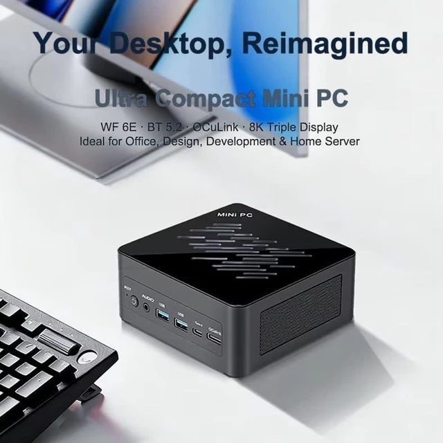 Alt view image 3 of 5 - Mini PC Core Ultra 7 165H, 16GB DDR5 RAM 512GB SSD, Dual 2.5G LAN