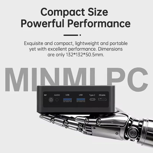 Alt view image 4 of 5 - Mini PC Core Ultra 7 165H, 16GB DDR5 RAM 512GB SSD, Dual 2.5G LAN
