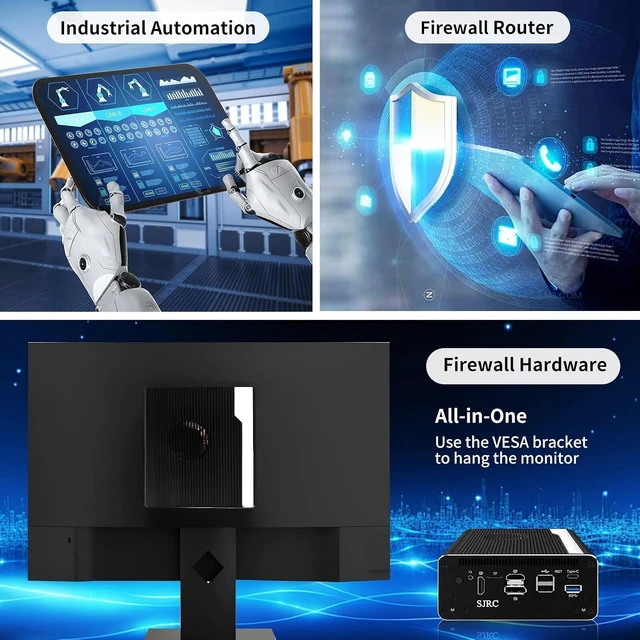 Alt view image 7 of 7 - SJRC Mini PC Firewall Appliance U300 5-Core, Dual 10GbE SFP+, 4x2.5GbE RJ45