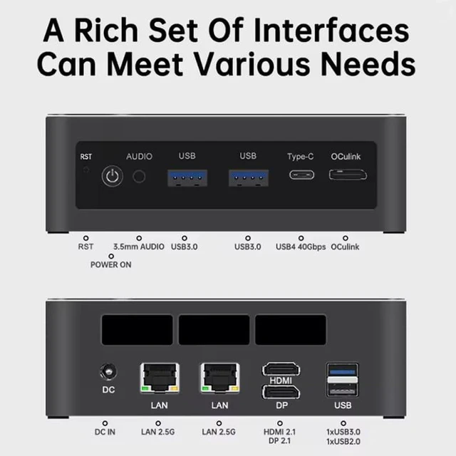 Alt view image 5 of 5 - Mini PC Core Ultra 7 165H, 16GB DDR5 RAM 512GB SSD, Dual 2.5G LAN