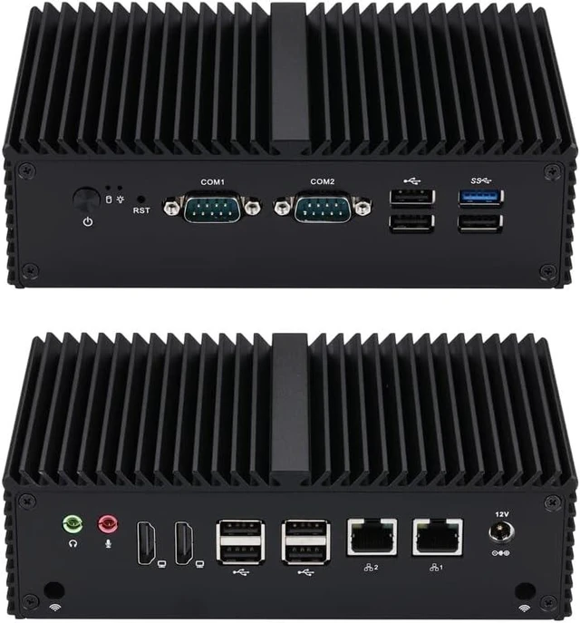 Main image of Qotom Fanless Mini PC Q10924C CPU X7425E Dual LAN Dual HD 8 USB DDR5 Barebone