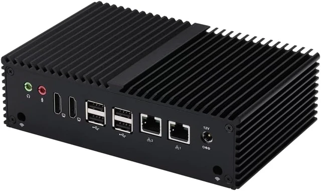 Alt view image 2 of 5 - Qotom Fanless Mini PC Q10924C CPU X7425E Dual LAN Dual HD 8 USB DDR5 Barebone