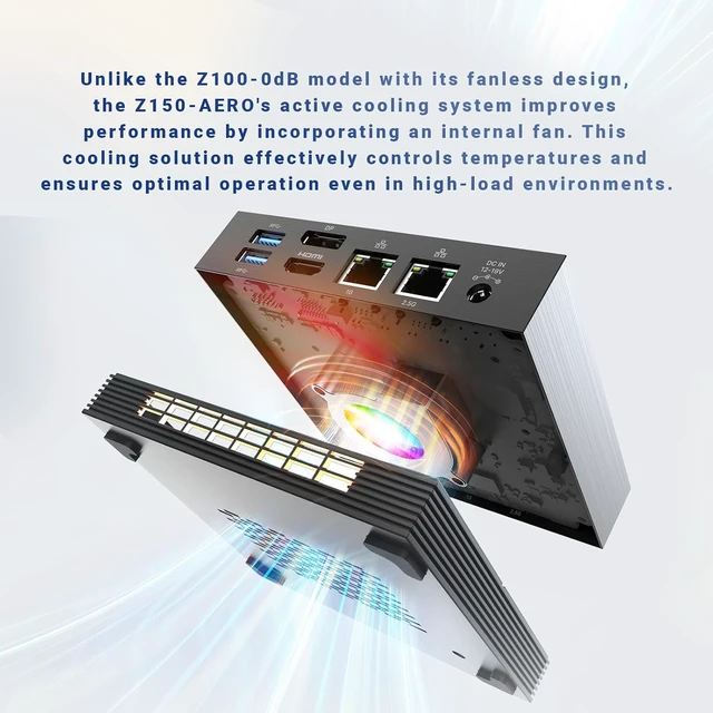 Alt view image 6 of 7 - MINIX Z100-Aero,16GB DDR4, 512GB PCIe 3.0 NVMe SSD Intel 12th Gen N100 Windows 11 Pro Mini PC, 4K Triple Display/1GB+2.5G LAN/USB-A 3.2/USB-C/WiFi 5/BT5.1/Vesa Mount/Support Auto Power On