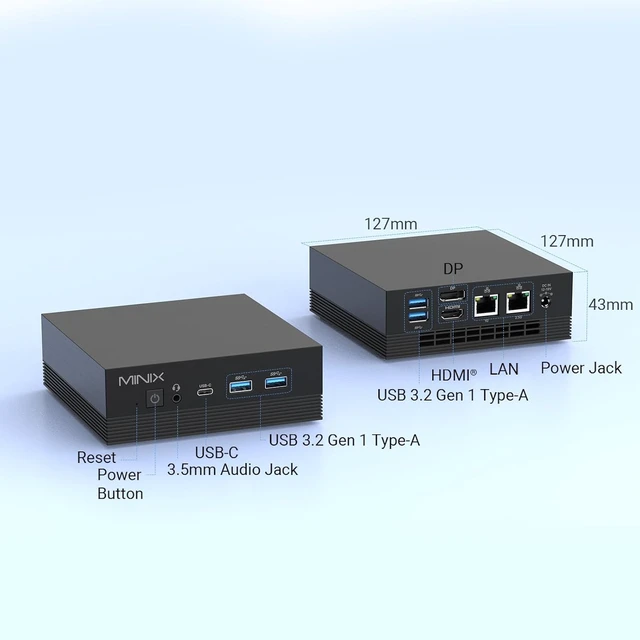 Alt view image 7 of 7 - MINIX Z100-Aero,16GB DDR4, 512GB PCIe 3.0 NVMe SSD Intel 12th Gen N100 Windows 11 Pro Mini PC, 4K Triple Display/1GB+2.5G LAN/USB-A 3.2/USB-C/WiFi 5/BT5.1/Vesa Mount/Support Auto Power On