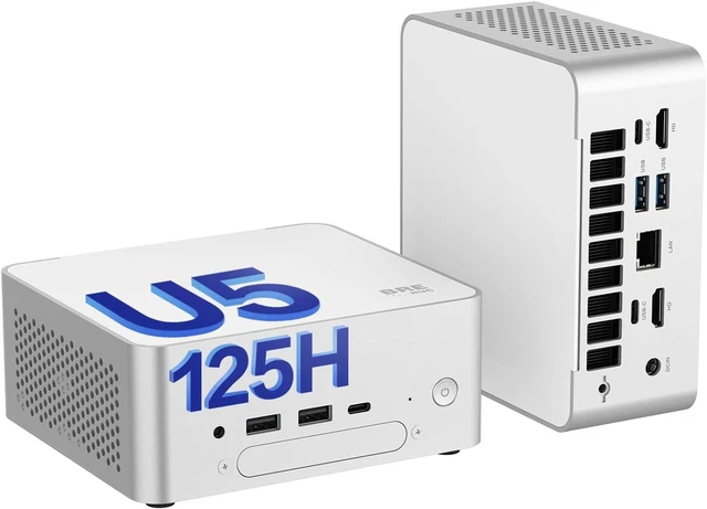 Main image of Mini PC Barebones, Ultra 5-125H (14C/18T,up to 4.5GHz), Supports Quad 4K & 60Hz Display