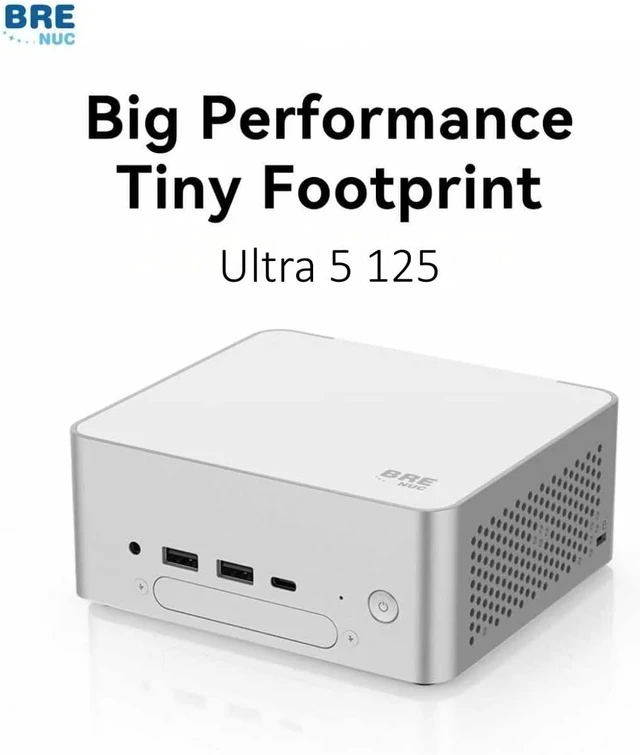 Alt view image 2 of 7 - Mini PC Barebones, Ultra 5-125H (14C/18T,up to 4.5GHz), Supports Quad 4K & 60Hz Display