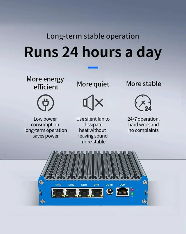 Alt view image 5 of 7 - Fanless Mini PC J6412 with DDR4 M.2 Nvme 4*i226 2.5G LAN,NO RAM NO SSD