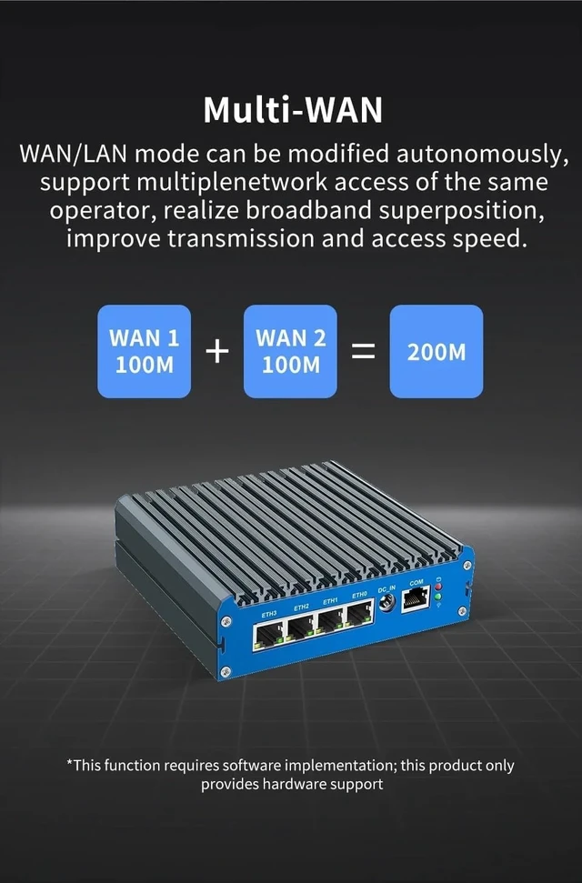 Alt view image 7 of 7 - Fanless Mini PC J6412 with DDR4 M.2 Nvme 4*i226 2.5G LAN,NO RAM NO SSD