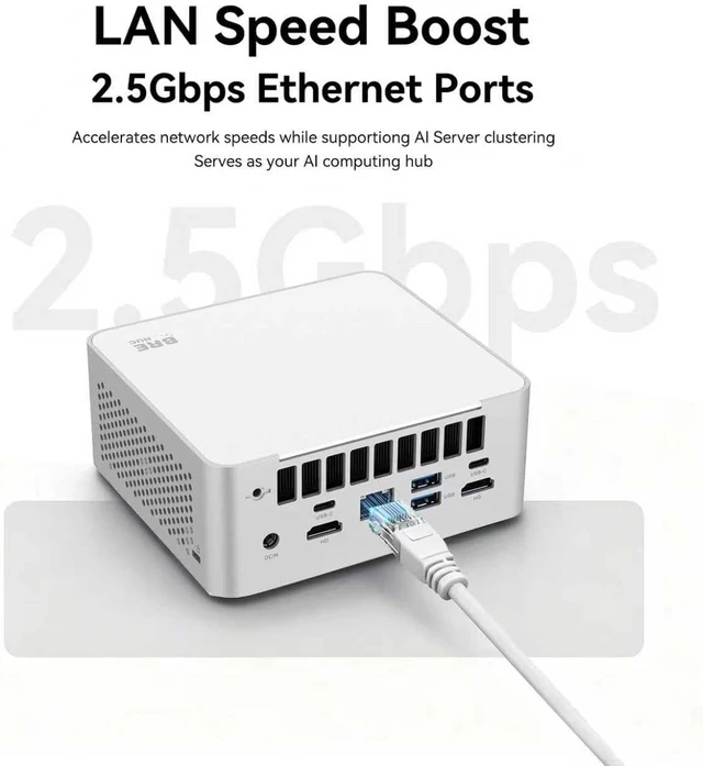 Alt view image 4 of 7 - Mini PC, Ultra 5-225H (14C/14T,up to 4.9GHz), 16GB DDR5 RAM, 512GB PCIe 4.0×4 SSD
