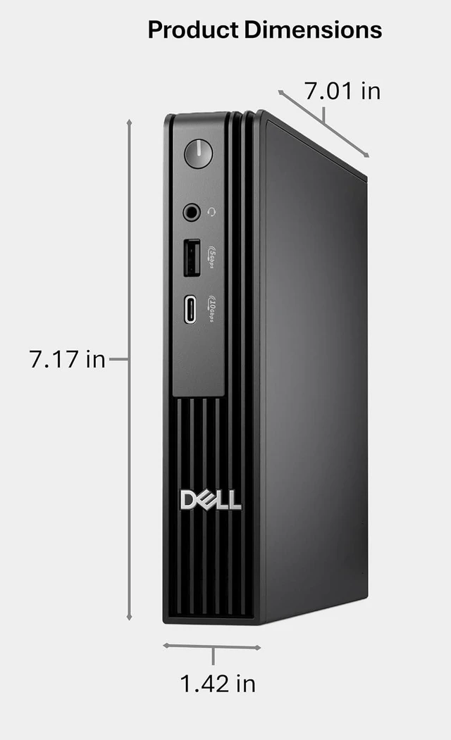 Alt view image 7 of 7 - Dell Pro Micro Desktop Computer, Intel Core i5-14500T, 16GB DDR5 RAM, 256GB PCIe SSD, USB-C, HDMI 2.1, Gigabit Ethernet, Windows 11 Pro, for Business, Home Office & Everyday Productivity
