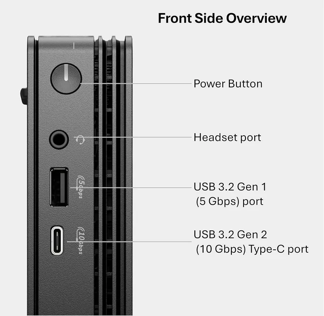 Alt view image 5 of 7 - Dell Pro Micro Desktop Computer, Intel Core i5-14500T, 16GB DDR5 RAM, 256GB PCIe SSD, USB-C, HDMI 2.1, Gigabit Ethernet, Windows 11 Pro, for Business, Home Office & Everyday Productivity