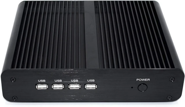 Alt view image 2 of 5 - PARTAKER B16 Fanless Mini PC, Slim Desktop Computer, Intel i7 8550U/i7 8565U/i7 8559U 8th Gen. 4 Cores CPU, 8GB DDR4 RAM,128GB SSD, 4K 4096x2304, HD-MI, DP, Aluminum Alloy Case