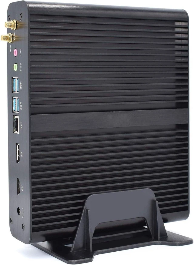 Alt view image 4 of 5 - PARTAKER B16 Fanless Mini PC, Slim Desktop Computer, Intel i7 8550U/i7 8565U/i7 8559U 8th Gen. 4 Cores CPU, 8GB DDR4 RAM,128GB SSD, 4K 4096x2304, HD-MI, DP, Aluminum Alloy Case