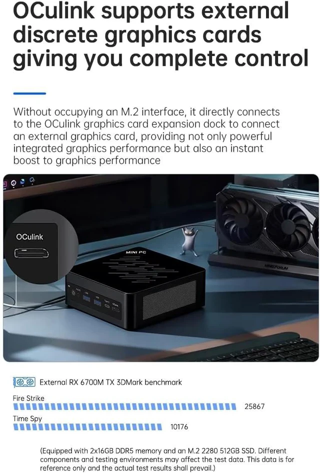 Alt view image 5 of 7 - Ryzen AI 9 HX 370 Gaming Mini PC, USB4, 2x2.5G LAN, 2xNVMe, Win11, Metal