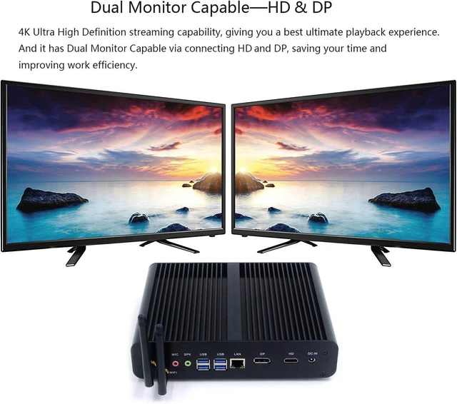 Alt view image 5 of 7 - Mini Computer, i7 8th 4 Cores CPU Nettop, 32GB DDR4 RAM, 1TB SSD,4K UHD Graphics 620, 4096x2304, 4xUSB 3.0, HD, DP, Metal Body
