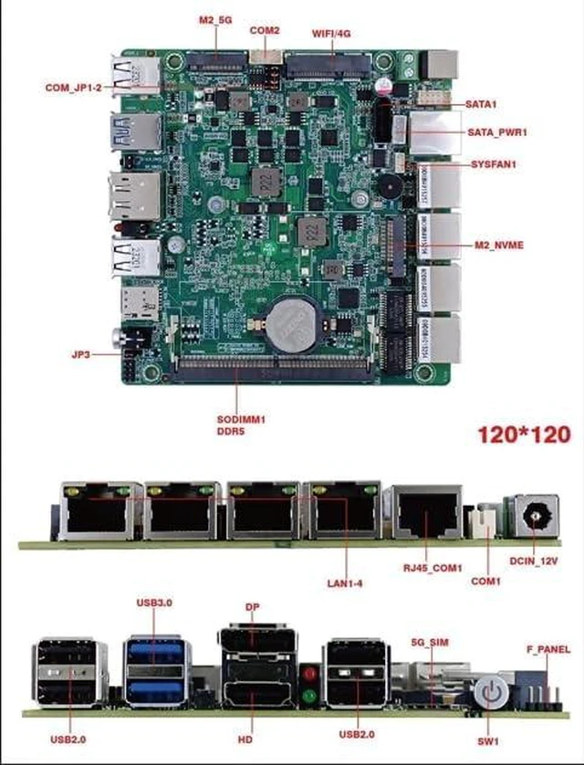 Alt view image 4 of 7 - Firewall Mini PC Quad Core N150, DDR5 1*M NvME,5G/4G/3G SIM Slot, 4 x 2.5GbE i226V LAN Fanless Computer Hardware, Micro Router Appliance, AES-NI, OPNsense, TypeA Port,8GB RAM 128GB SSD