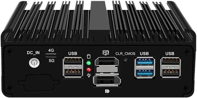 Alt view image 2 of 7 - Firewall Mini PC Quad Core N150, DDR5 1*M NvME,5G/4G/3G SIM Slot, 4 x 2.5GbE i226V LAN Fanless Computer Hardware, Micro Router Appliance, AES-NI, OPNsense, TypeA Port,8GB RAM 128GB SSD