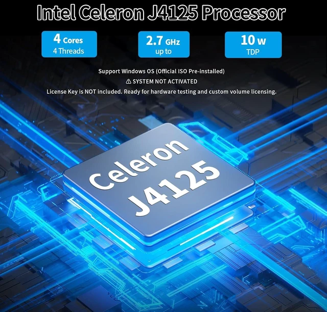 Alt view image 2 of 7 - SJRC Mini PC Celeron J4125, Fanless Industrial Computer with 2X RS232/RS485 COM, 2 x Gigabit LAN, Micro Embedded Computer Box, 16GB DDR4 RAM 512GB mSATA SSD, SIM, mPCIe, HD, VGA