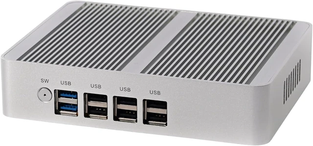 Alt view image 2 of 6 - Fanless Mini PC 4-Core 12th Gen N100(up to 3.4GHz) 16GB DDR4 RAM 512GB NVMe SSD Mini Desktop Computer with 4K Triple Display 2xLAN 8xUSB