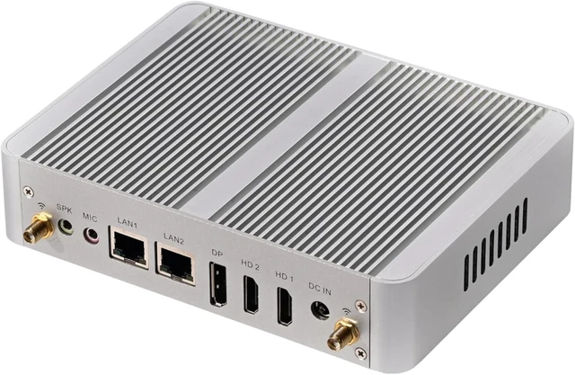 Alt view image 3 of 6 - Fanless Mini PC 4-Core 12th Gen N100(up to 3.4GHz) 16GB DDR4 RAM 512GB NVMe SSD Mini Desktop Computer with 4K Triple Display 2xLAN 8xUSB